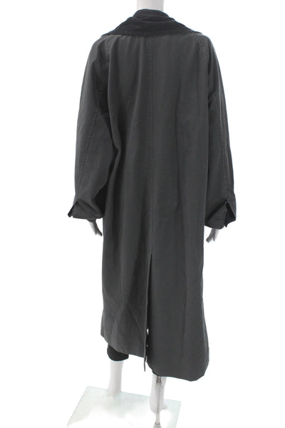 Levi Strauss & Co Womens Trench Coat Black Long Sleeve Polyester Size XL