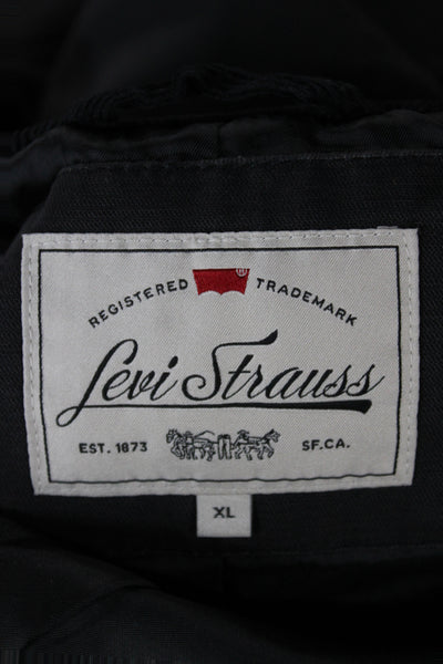 Levi Strauss & Co Womens Trench Coat Black Long Sleeve Polyester Size XL