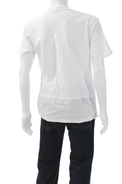 Jacquemus Mens Basic White T-Shirt Graphic Crew Neck 100% Cotton Size M
