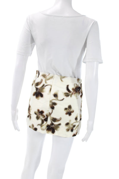 Bec & Bridge Womens Floral Mini Skort Brown Tie Waist Size 2