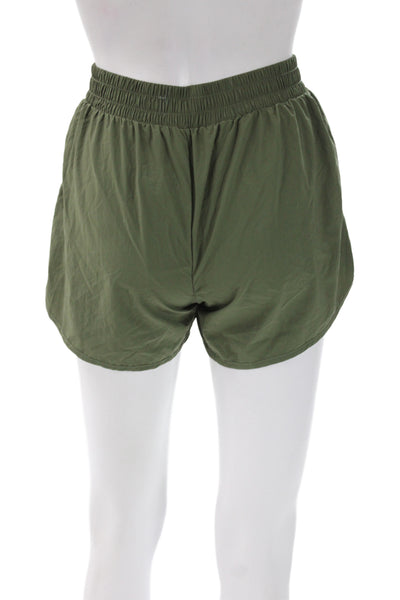 Donni Womens Utility Green Cotton Solid Button Shorts Size XS