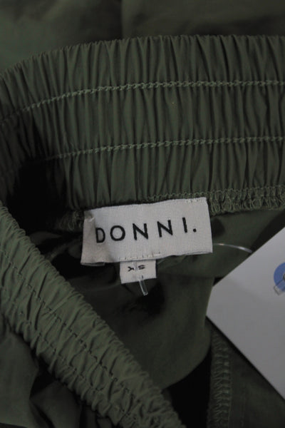 Donni Womens Utility Green Cotton Solid Button Shorts Size XS