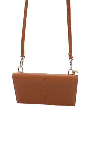 Hobo Womens Leather Essential Wallet Crossbody Shoulder Handbag Brown