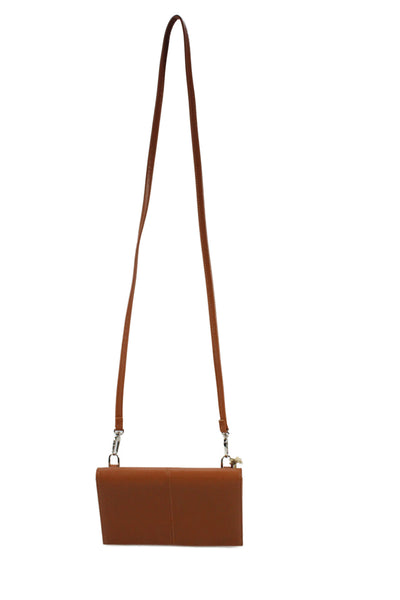 Hobo Womens Leather Essential Wallet Crossbody Shoulder Handbag Brown