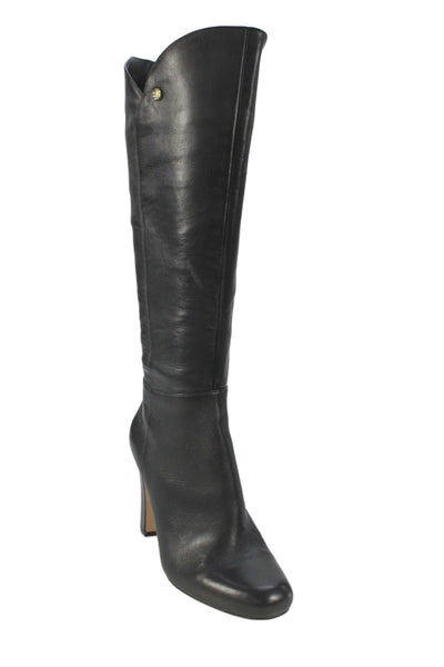 Louise et Cie Womens Leather Knee High Zanda Boots Black Size 8 Medium