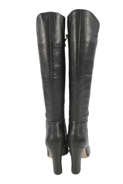 Louise et Cie Womens Leather Knee High Zanda Boots Black Size 8 Medium