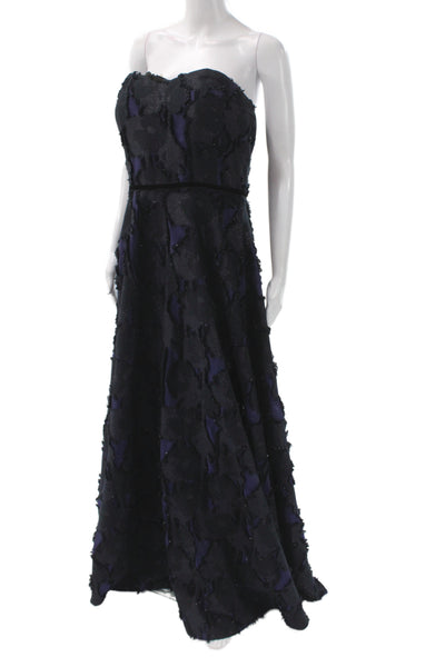 Badgley Mischka Women A-Line Long Black Sweetheart Sleeveless Dress Size 12