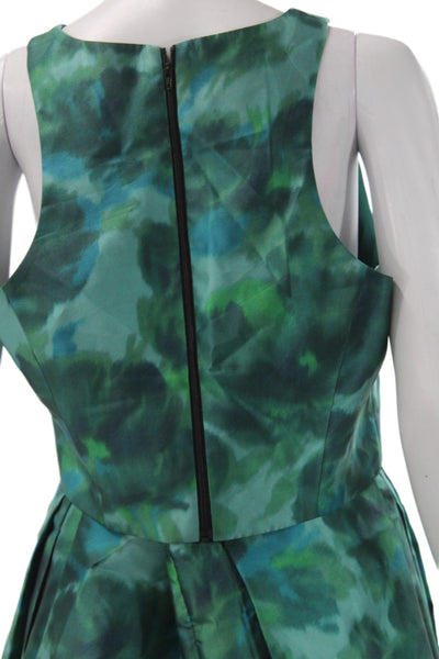 Sachin & Babi Women A-Line Floral Sleeveless Zip Top Set Green Size 10