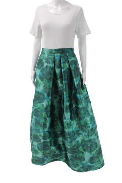 Sachin & Babi Women A-Line Floral Sleeveless Zip Top Set Green Size 10