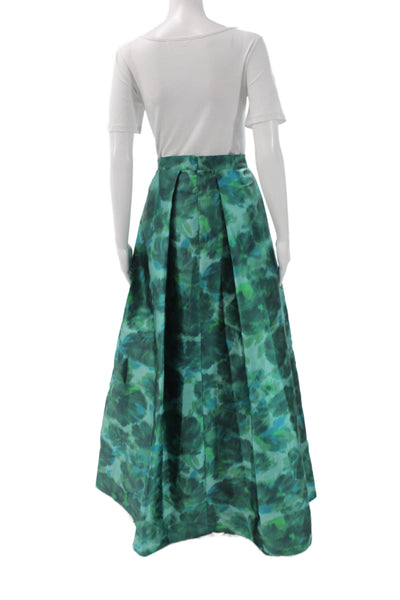 Sachin & Babi Women A-Line Floral Sleeveless Zip Top Set Green Size 10
