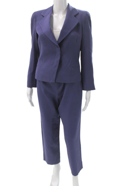 Armani Collezioni Womens Wool Blend Pant Suit Navy Blue Size 4 6