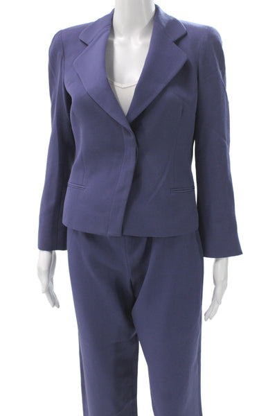 Armani Collezioni Womens Wool Blend Pant Suit Navy Blue Size 4 6