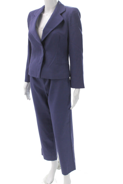 Armani Collezioni Womens Wool Blend Pant Suit Navy Blue Size 4 6