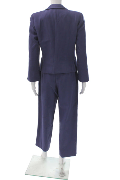 Armani Collezioni Womens Wool Blend Pant Suit Navy Blue Size 4 6