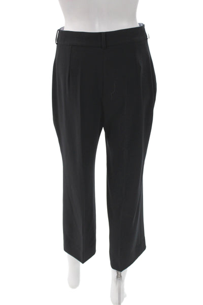 Armani Collezioni Womens Cropped Black Pants Button Inseam 24 Size 6