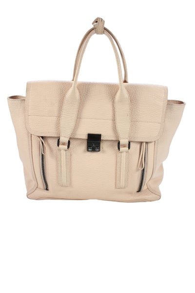 3.1 Phillip Lim Womens Leather Buckle Closure Messenger Handbag Light Pink