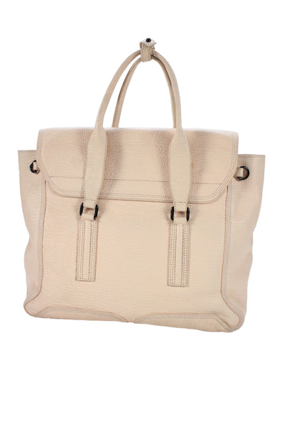 3.1 Phillip Lim Womens Leather Buckle Closure Messenger Handbag Light Pink