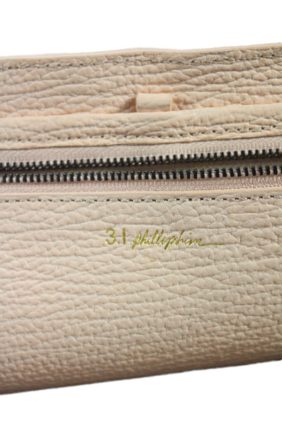 3.1 Phillip Lim Womens Leather Buckle Closure Messenger Handbag Light Pink