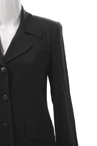 Tamotsu Womens Rayon Button Up Blazer Black Size P