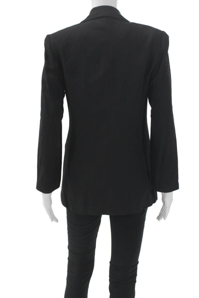 Tamotsu Womens Rayon Button Up Blazer Black Size P