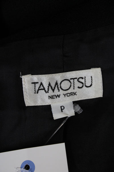 Tamotsu Womens Rayon Button Up Blazer Black Size P