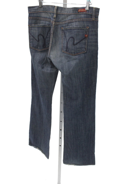 Citizens of Humanity Womens Straight Jeans Blue Mid Rise Cotton Size 29