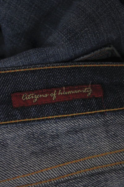 Citizens of Humanity Womens Straight Jeans Blue Mid Rise Cotton Size 29