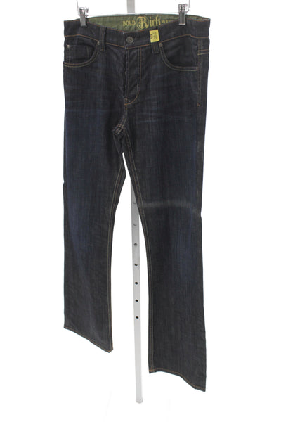 Rich & Skinny Men Straight Jeans Blue Cotton Button Fly Size 30