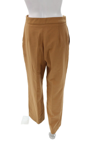 Zara Womens Dress Pants Brown Polyester Minimalist Zip Size M