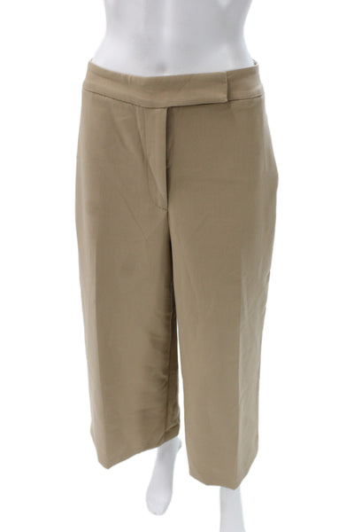 Zara Womens Cropped Beige Polyester Pants Size M