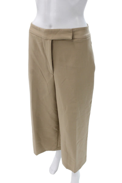 Zara Womens Cropped Beige Polyester Pants Size M