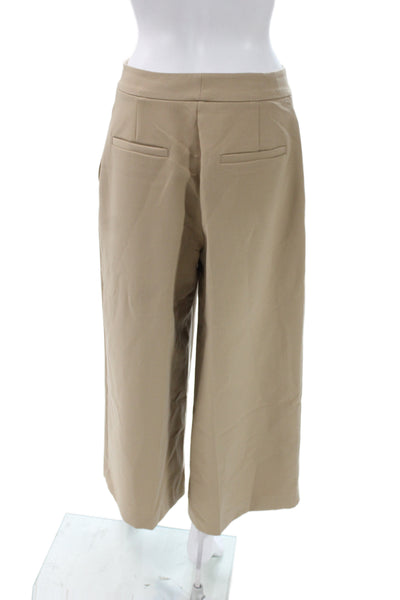 Zara Womens Cropped Beige Polyester Pants Size M