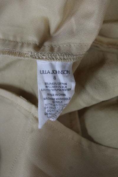 Ulla Johnson Women Yellow Paperbag Pants Button Size 8