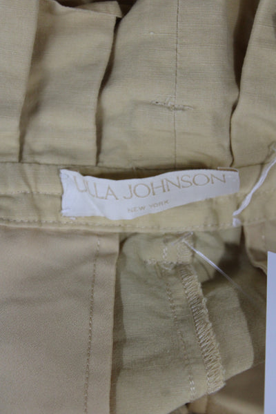 Ulla Johnson Women Yellow Paperbag Pants Button Size 8