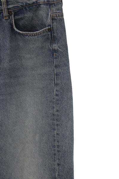 Zara Women Blue Straight High Rise Jeans Button Fly Size 6