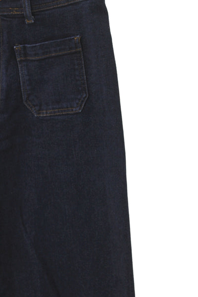 Zara Womens Wide-Leg High Rise Blue Cotton Jeans Size 6