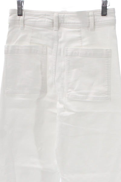Zara Women White High Rise Straight Jeans Cotton Blend Size 6