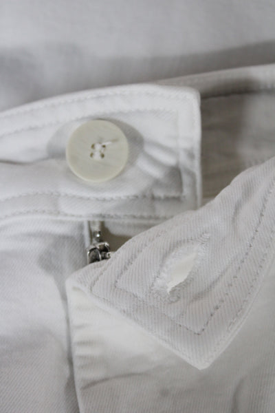 Zara Women White High Rise Straight Jeans Cotton Blend Size 6