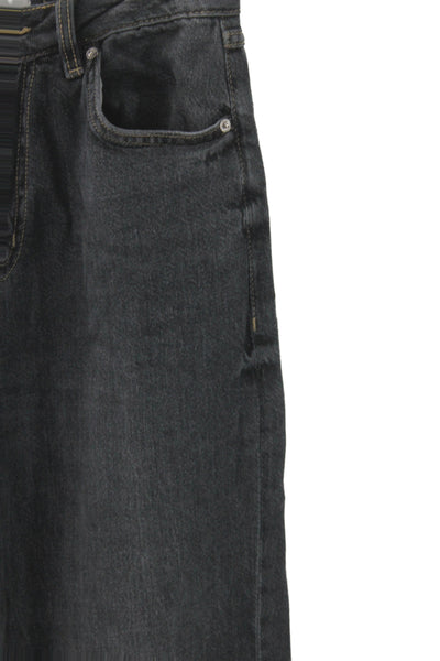 Zara Women Wide Leg Jeans Gray Cotton Blend High Rise Inseam 31 Size 4