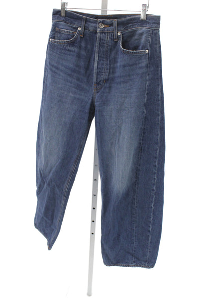 Veronica Beard Womens Wide-Leg Jeans Blue High Rise 100% Cotton Size 28