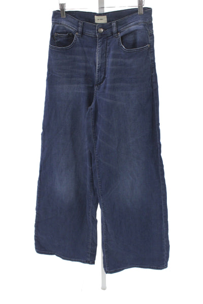 DL1961 Womens Wide-Leg Cotton High Rise Blue Jeans Size 28