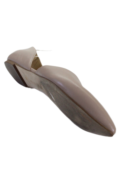 Saks Fifth Avenue Womens Leather Pointed Toe D'Orsay Flats Beige Size 9 Medium
