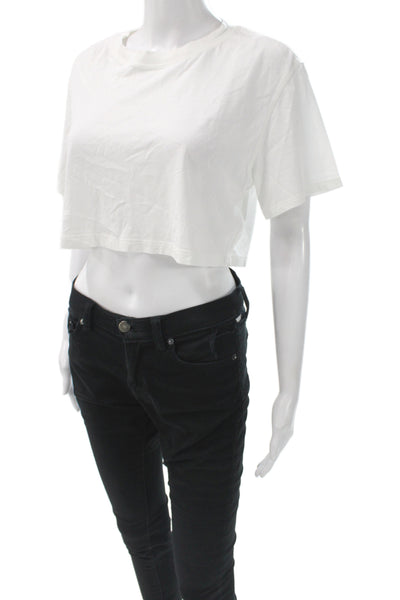 Lululemon Women Basic Cotton Short Sleeve Crew Neck T-Shirt White Size 6