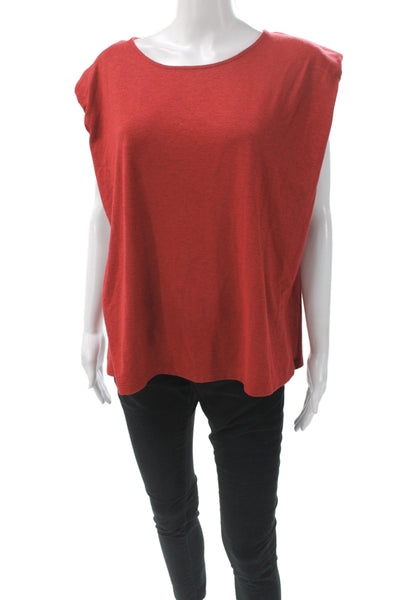 Banana Republic Women Basic Red Scoop Neck Sleeveless T-Shirt Size XL
