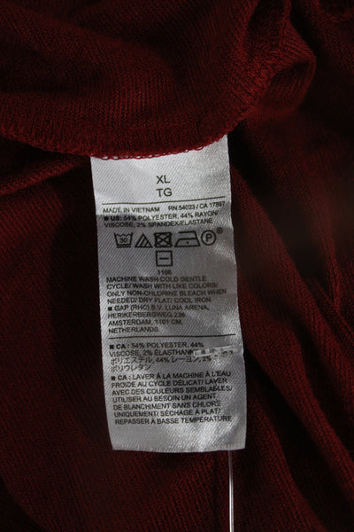 Banana Republic Women Basic Red Scoop Neck Sleeveless T-Shirt Size XL