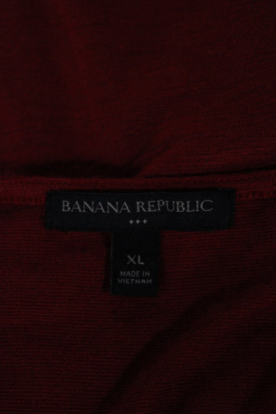 Banana Republic Women Basic Red Scoop Neck Sleeveless T-Shirt Size XL