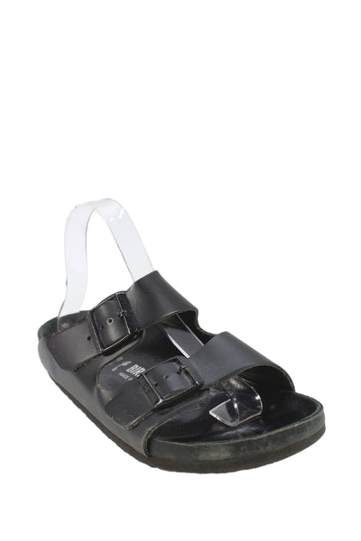Birkenstock Womens Leather Arizona Slide On Sandals Black Size 39 9