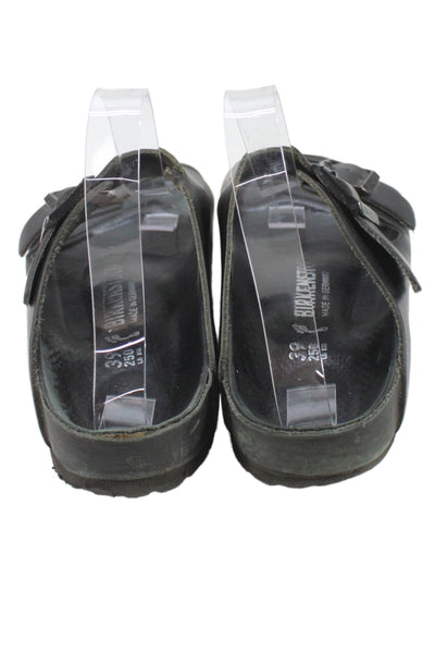 Birkenstock Womens Leather Arizona Slide On Sandals Black Size 39 9