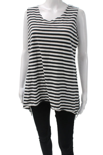 Planet Womens Black Pima Cotton Striped Scoop Neck Sleeveless Tunic Size 3