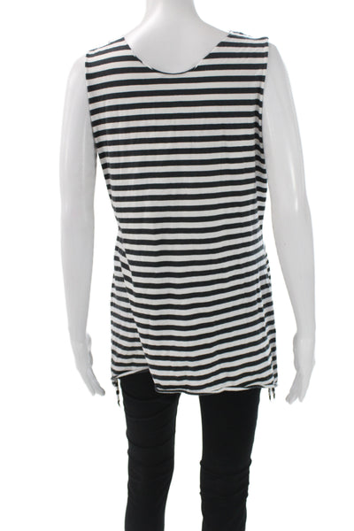 Planet Womens Black Pima Cotton Striped Scoop Neck Sleeveless Tunic Size 3